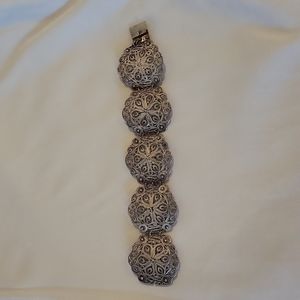 1920 Mexican Sterling Silver Ornate Filigree Each Panel i